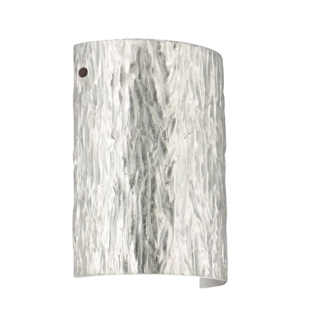 Besa Lighting Tamburo 8 Wall Sconce, Stone Silver Foil, Bronze Cap Finish, 1x75W Incandescent 7090SF-BR